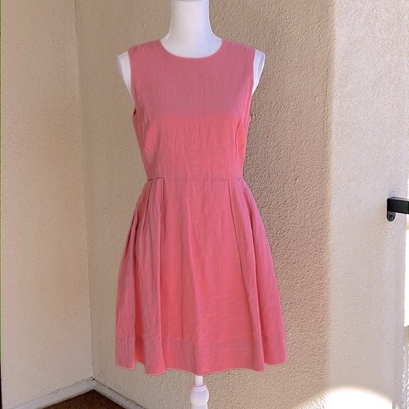 NWT GAP Coral Linen Fit & Flare Sleeveless Dress - Picture 5 of 16